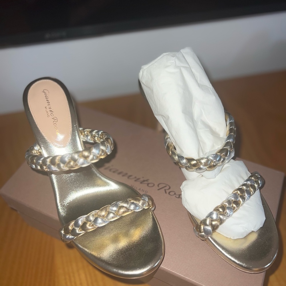 Gianvito Rossi braided Marley heels size 40